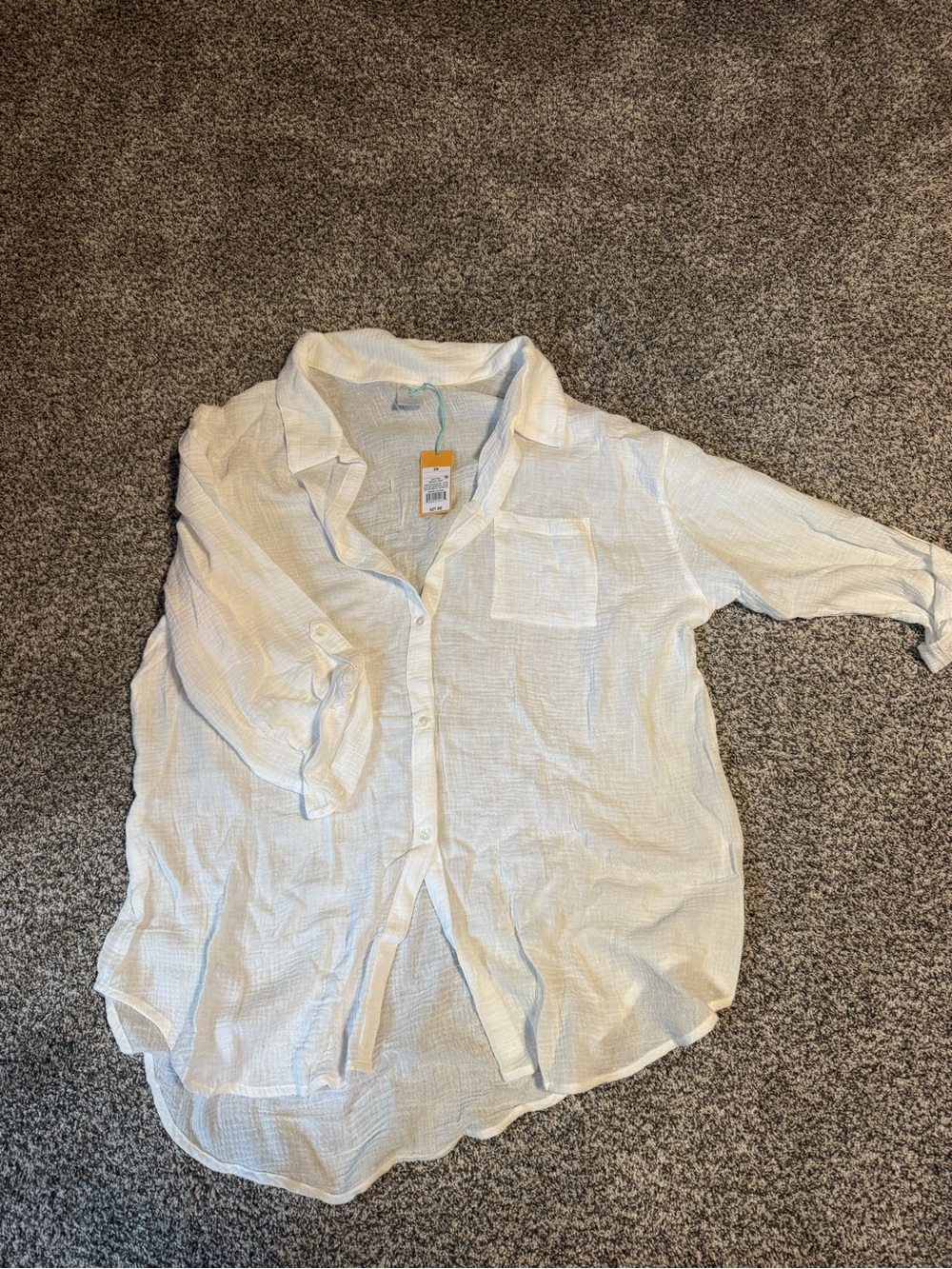 Kona Sol White Women's Lightweight Button-Down Shirt